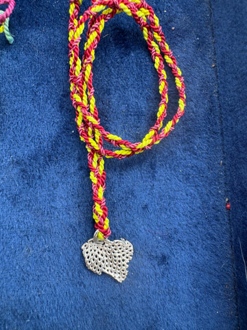 Silver coral on cord