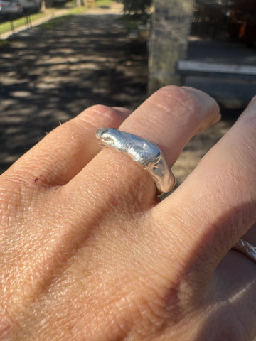 Molten silver rings