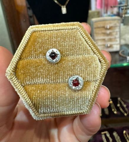 Sterling silver Garnet studs