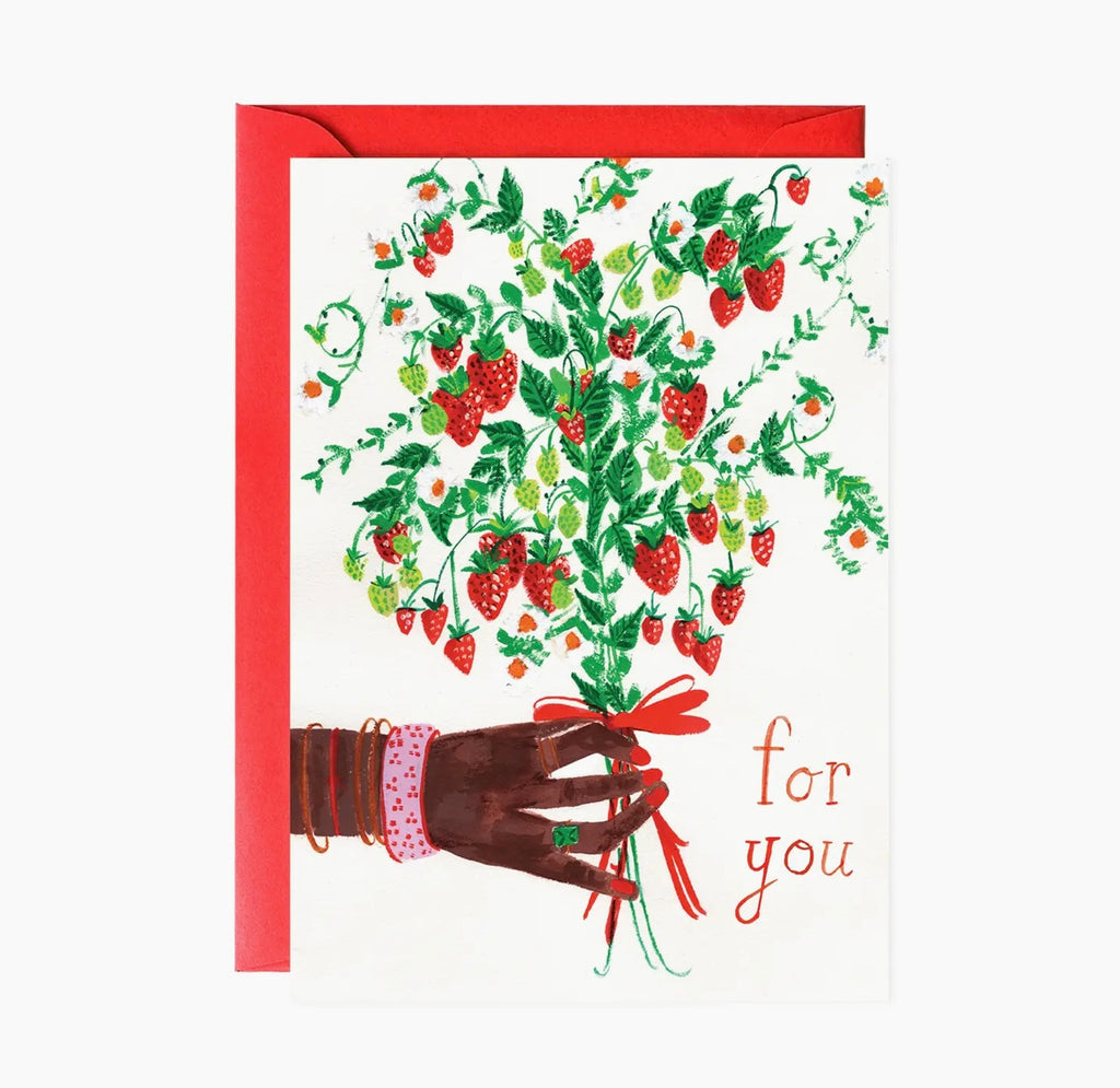 Strawberry bouquet greeting card