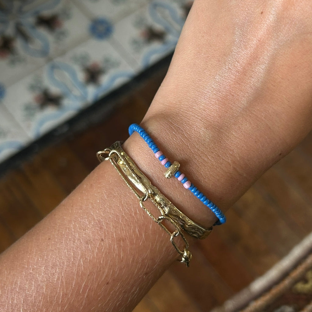 Gold Nugget Bead Bracelet